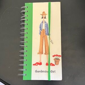 Gardening Girl Spiral Notebook with Green Accent